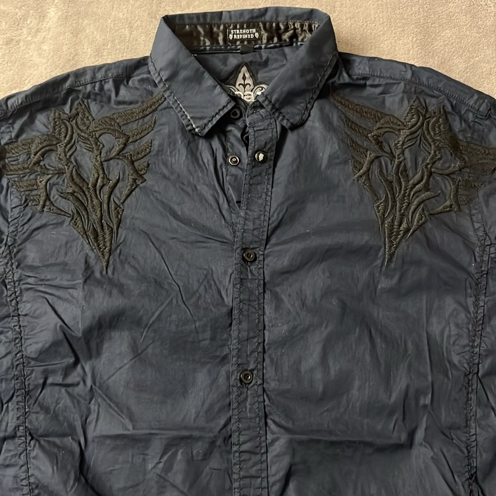 Roar Strength Refined Button Down Embroidered Sti… - image 5